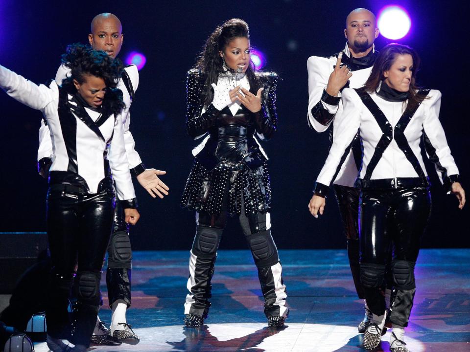 Janet Jackson performs during the 2009 MTV Video Music Awards in September 2009.