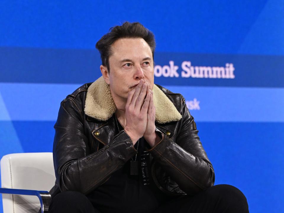 Elon Musk speaks onstage during The New York Times Dealbook Summit 2023 at Jazz at Lincoln Center on November 29, 2023, in New York City.