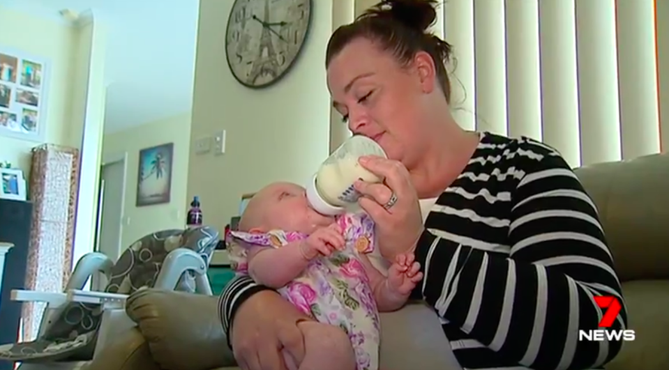 Mum Rachael Cody, who has a four-month-old girl, has found sourcing food for her child nearly impossible. Source: 7 News