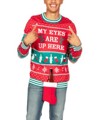 My Eyes Are Up Here Christmas Sweater