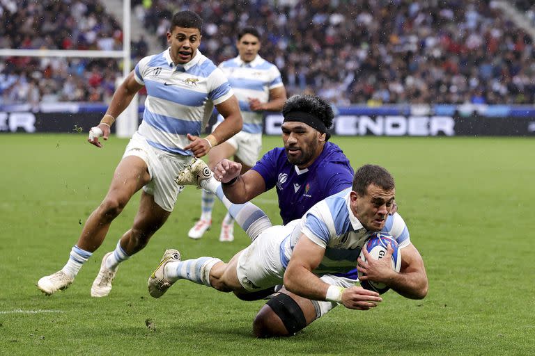 Emiliano Boffelli convirtió el único try de los Pumas ante Samoa y fue la gran figura del partido por su efectividad