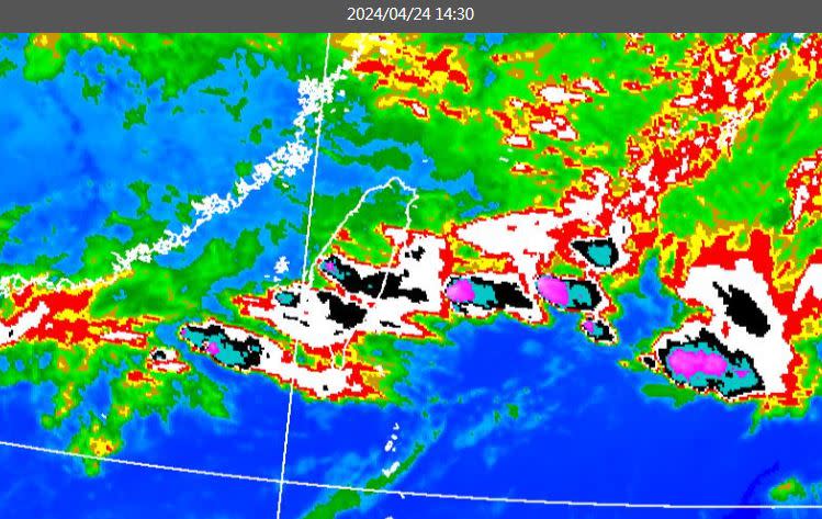 今日衛星雲圖。（圖／翻攝自中央氣象署）