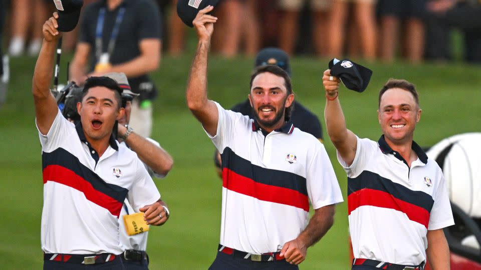 Morikawa, Homa and Thomas were on the losing side at the 2023 Ryder Cup in Rome. - Brendan Moran/Sportsfile/Getty Images