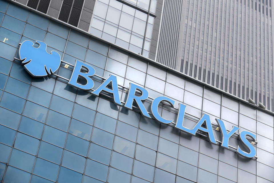 A Barclays sign is displayed on their offices in New York, Thursday, March 29, 2018. The British bank became the latest big bank to reach a multi-billion dollar settlement with U.S. authorities over its role in the subprime mortgage bubble and subsequent financial crisis. (AP Photo/Seth Wenig)