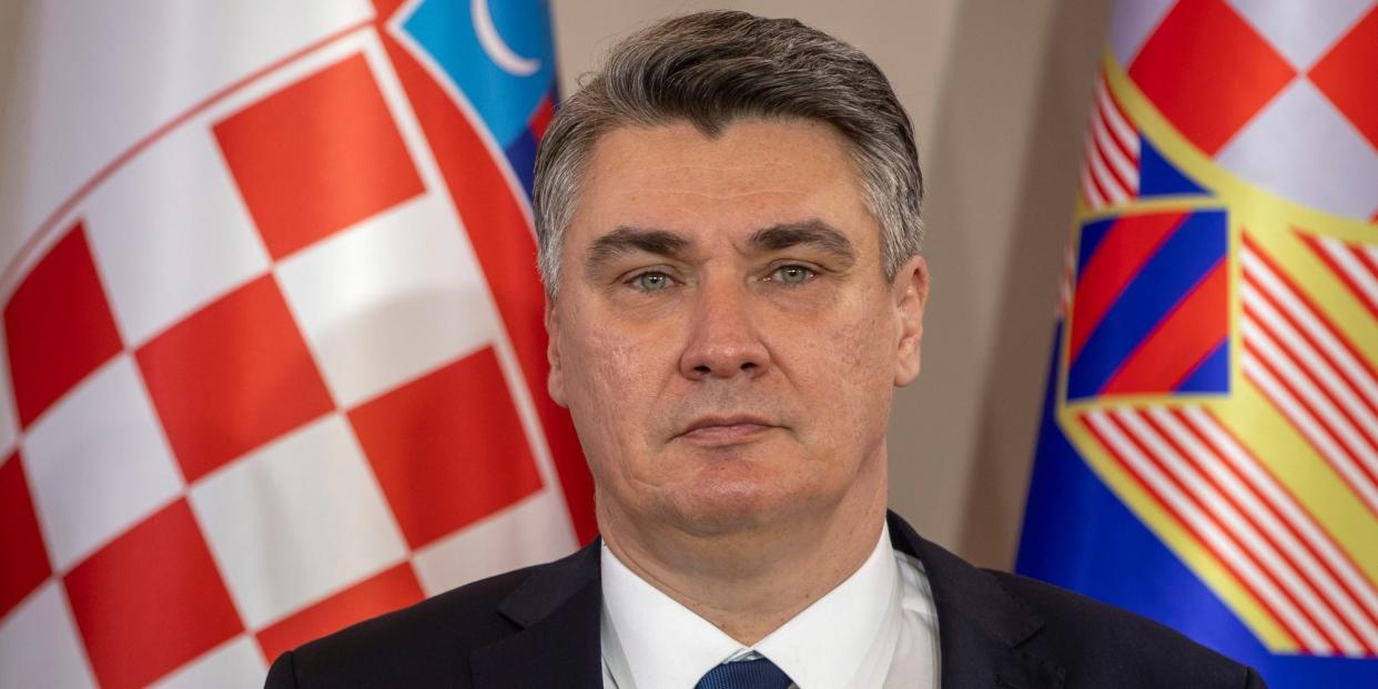 Croatian President Zoran Milanovic in Zagreb, Croatia, in February 2020.