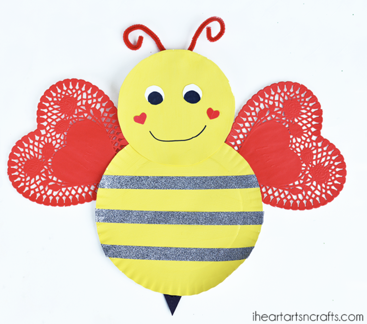 doily bumble bee valentines day crafts for kids