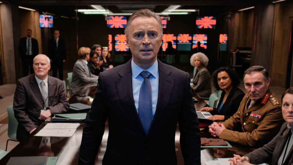 Robert Carlyle portrays the prime minister in political thriller series &#39;Cobra: Cyberwar&#39;. (Matt Squire/Sky UK)