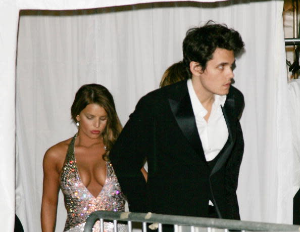 NEW YORK - MAY 7: Singers John Mayer and Jessica Simpson leave The Metropolitan Museum of Art's Costume Institute Gala May 7, 2007 in New York City. (Photo by Evan Agostini/Getty Images)