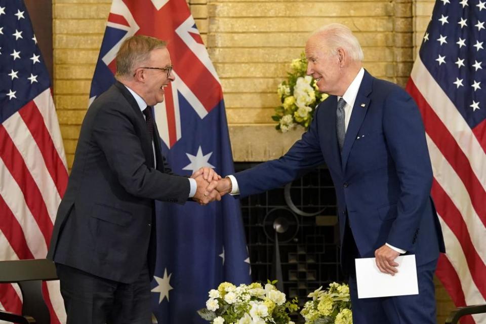 Albanese gets to know US president Joe Biden.