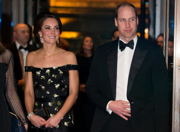 Britain's Prince William and wife Kate arrive for last year's BAFTA awards in London