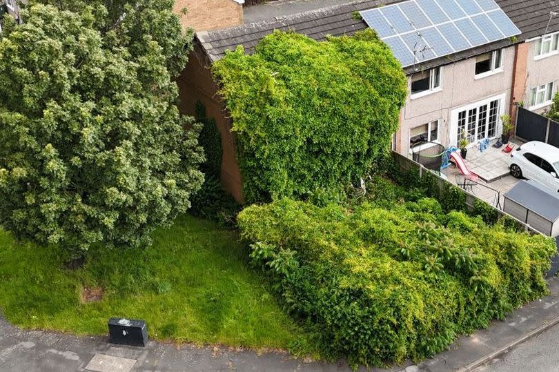 Aerial shot of the house on Darleydale Drive