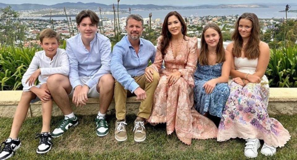 The Danish Royal family - Crown Prince Frederik and Crown Princess Mary with Princes Vincent and Christian and Princesses Josephine and Isabella in Tasmania