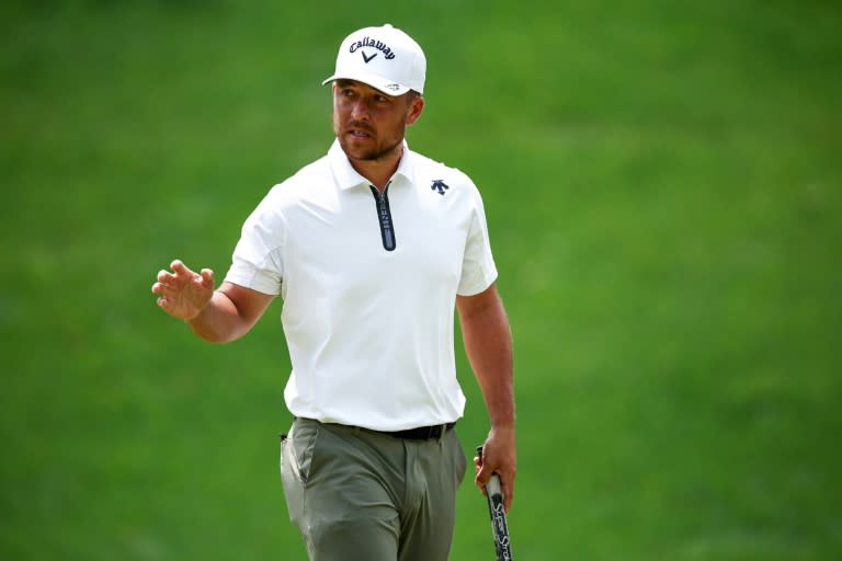 Xander Schauffele fired a four-under par 67 to grab the lead at the storm-hit PGA Wells Fargo Championship (Jared C. Tilton)