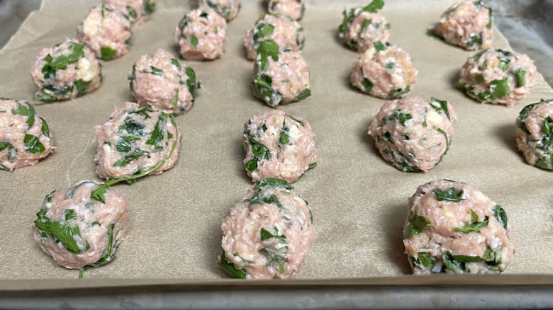 uncooked turkey meatballs 