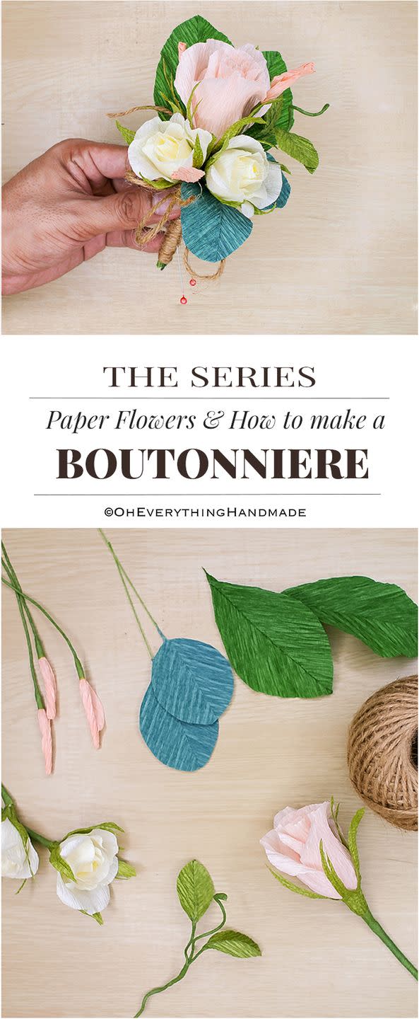 DIY Paper Flower Boutonnieres