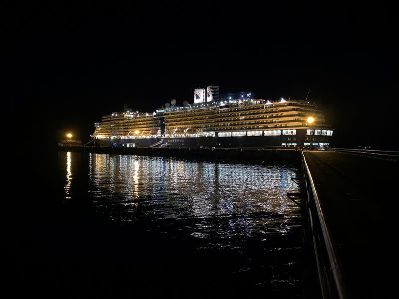 The cruise ship MS Westerdam at dock in the port of Sihanoukville