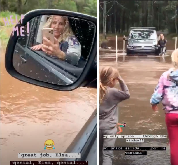 Elsa Pataky stranded Byron Bay flooding