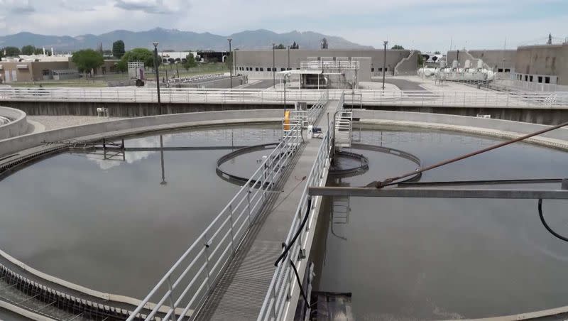 A wastewater treatment plant in Salt Lake City is pictured on Wednesday, April 15, 2020.