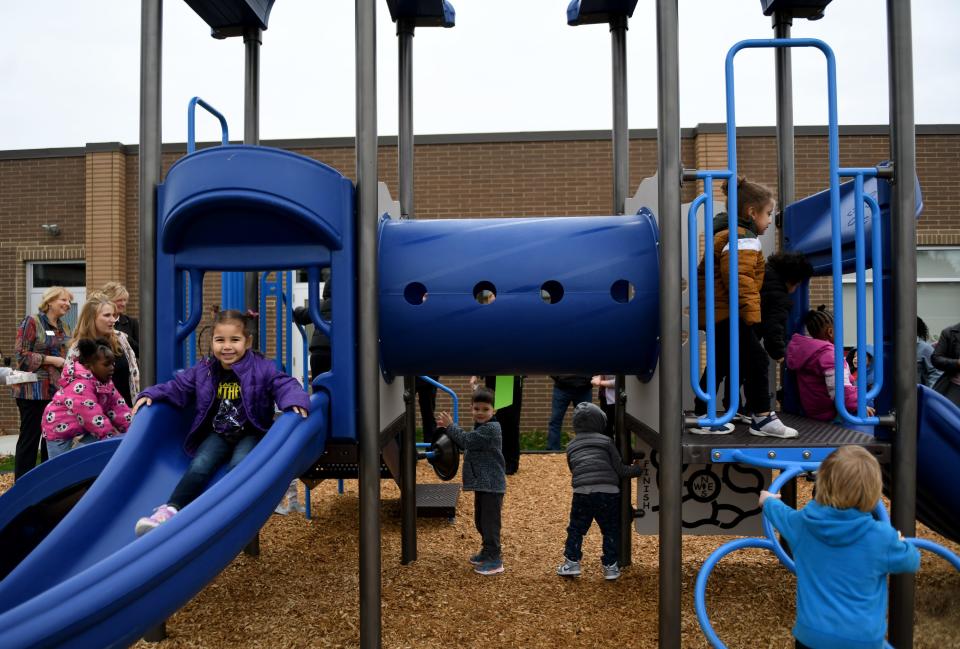 JRC Learning Center dedicated new playground equipment Thursday at the JRC Myrna Pastore Campus in Canton Township.
