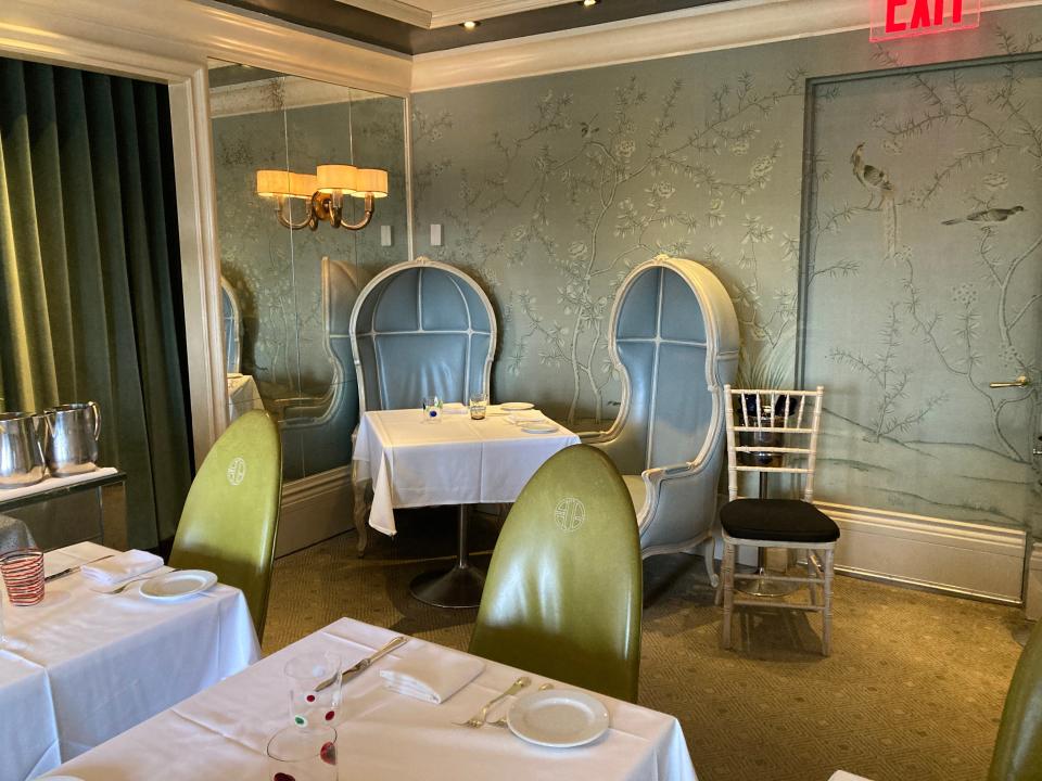 Tables at BG restaurant at Bergdorf Goodman.