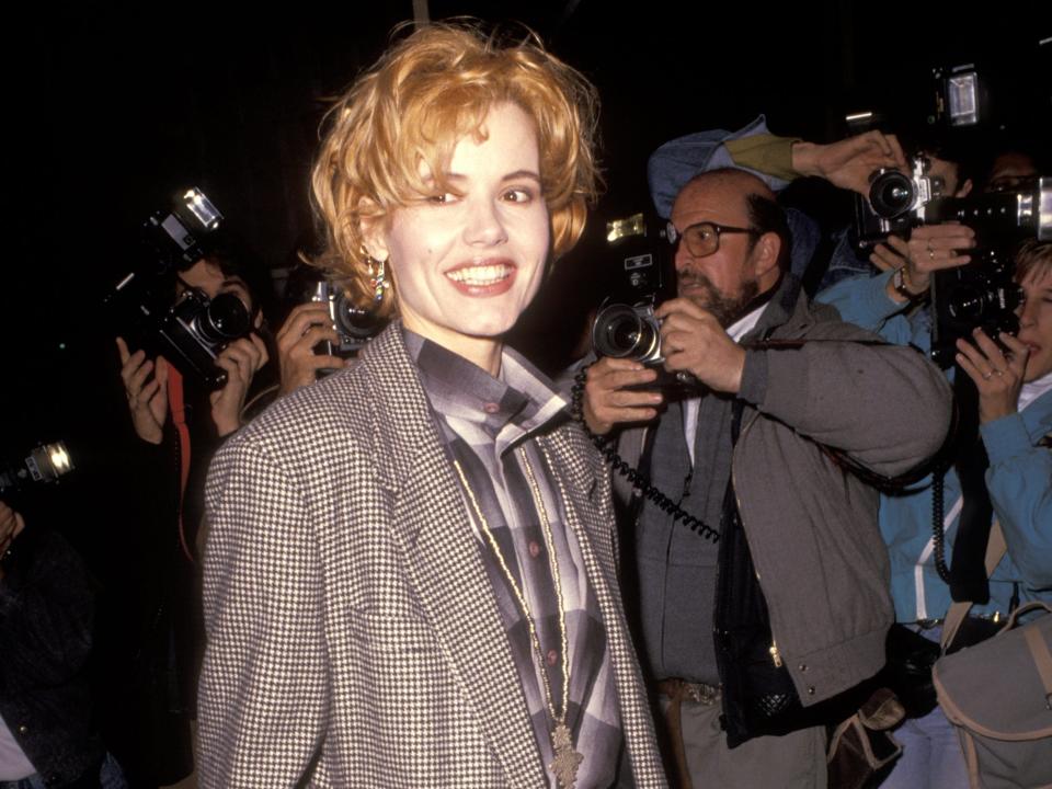 Geena Davis at Academy Theater in Beverly Hills in December 1990.