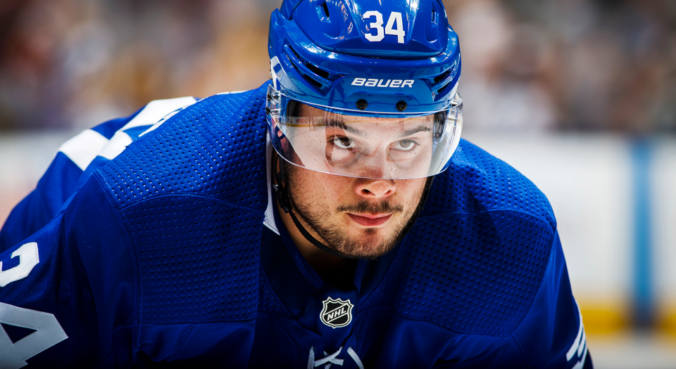 Auston Matthews leads the Leafs in goals and points this season. (Photo by Mark Blinch/NHLI via Getty Images)