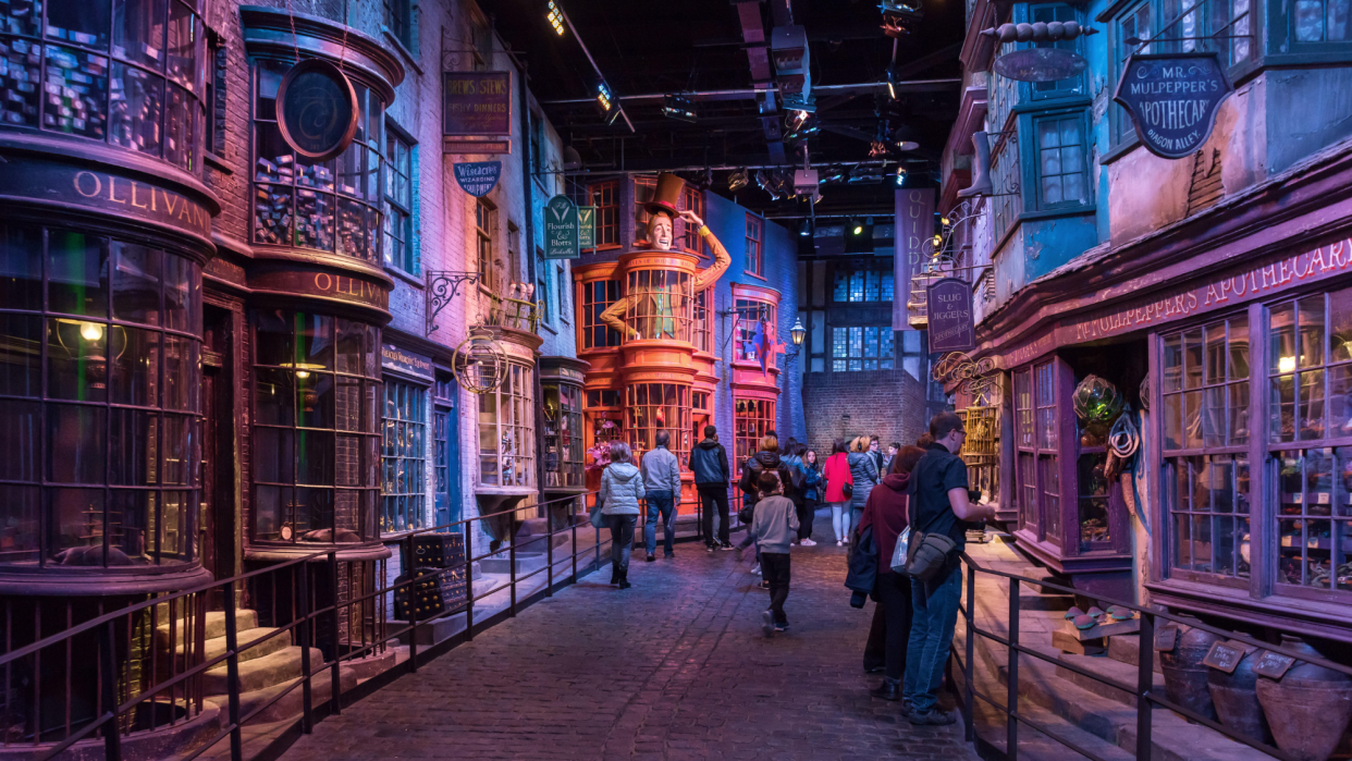  Diagon Alley set at Warner Bros. studio in Watford. 