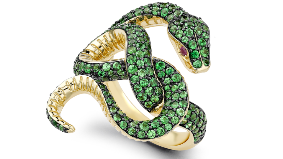 Theo Fennell Gold, Tsavorite and Ruby Venym Ring