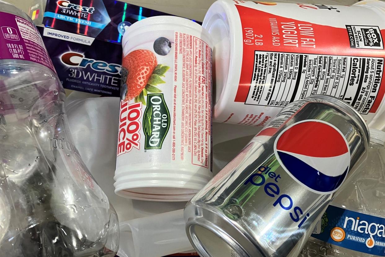 The curbside recycling program in Outagamie, Winnebago and Brown counties accepts plastic bottles, jars and jugs; dairy containers and lids; and produce, bakery and deli containers and lids.