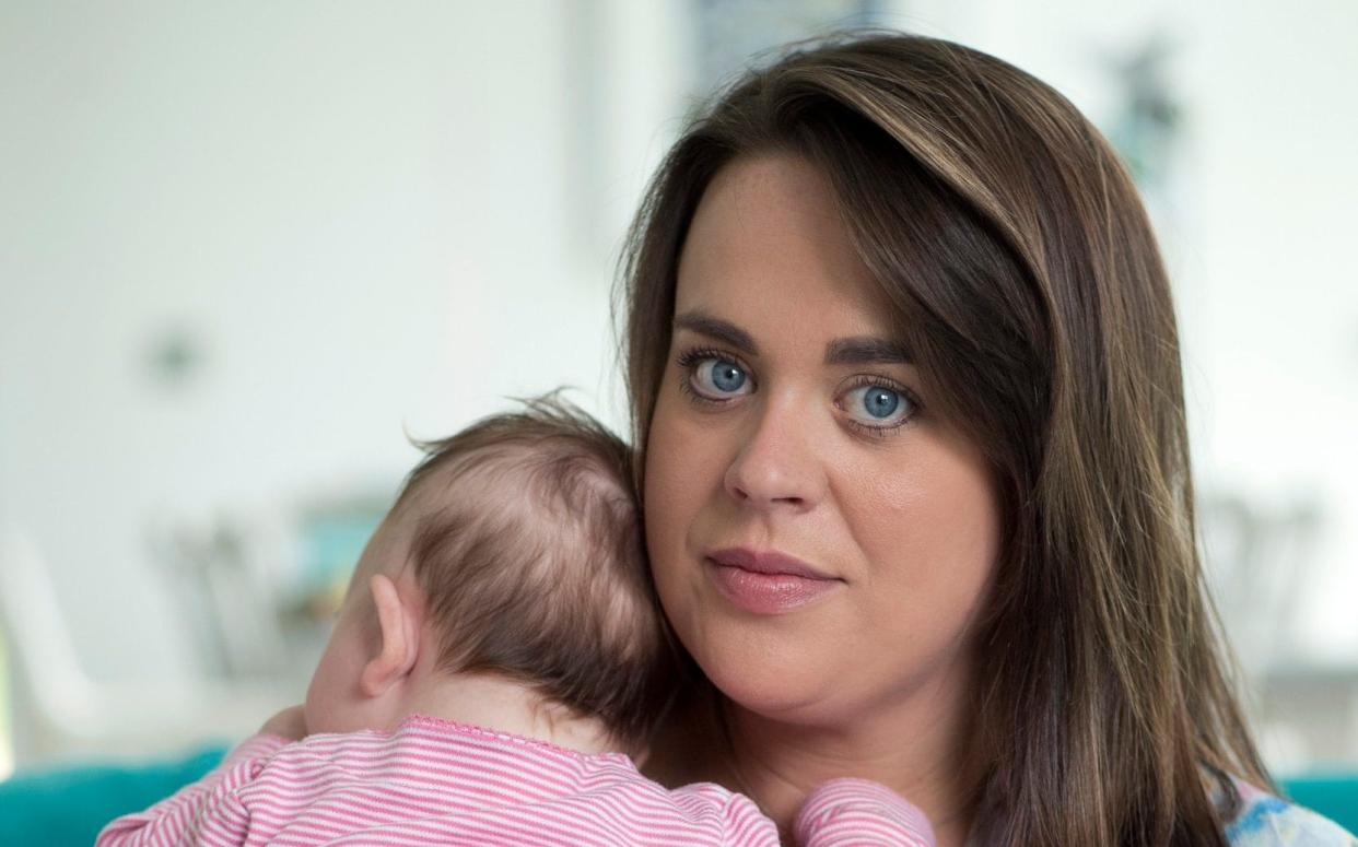 Sophie Gilbert, the sister of Becky Barletta, with her baby daughter Emilia - David Rose