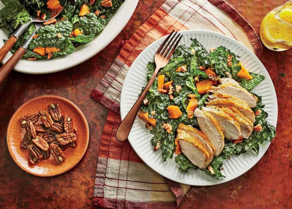 Kale and Sweet Potato Salad with Chicken