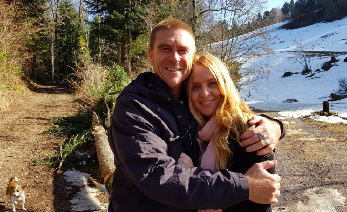 Christine and Trent Thornton pictured in a wooded area. Source: GoFundMe/ Don’t Let Me Die Alone