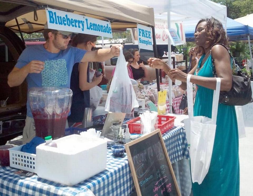 Free ice cream topped with fruit is a highlight of the Red, White & Blueberry Festival in Ocean Springs. this weekend.