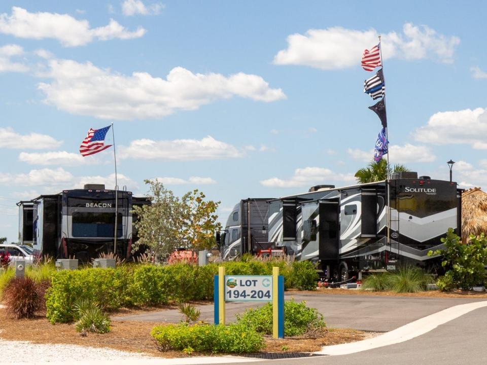 RVs parked at a RV park.