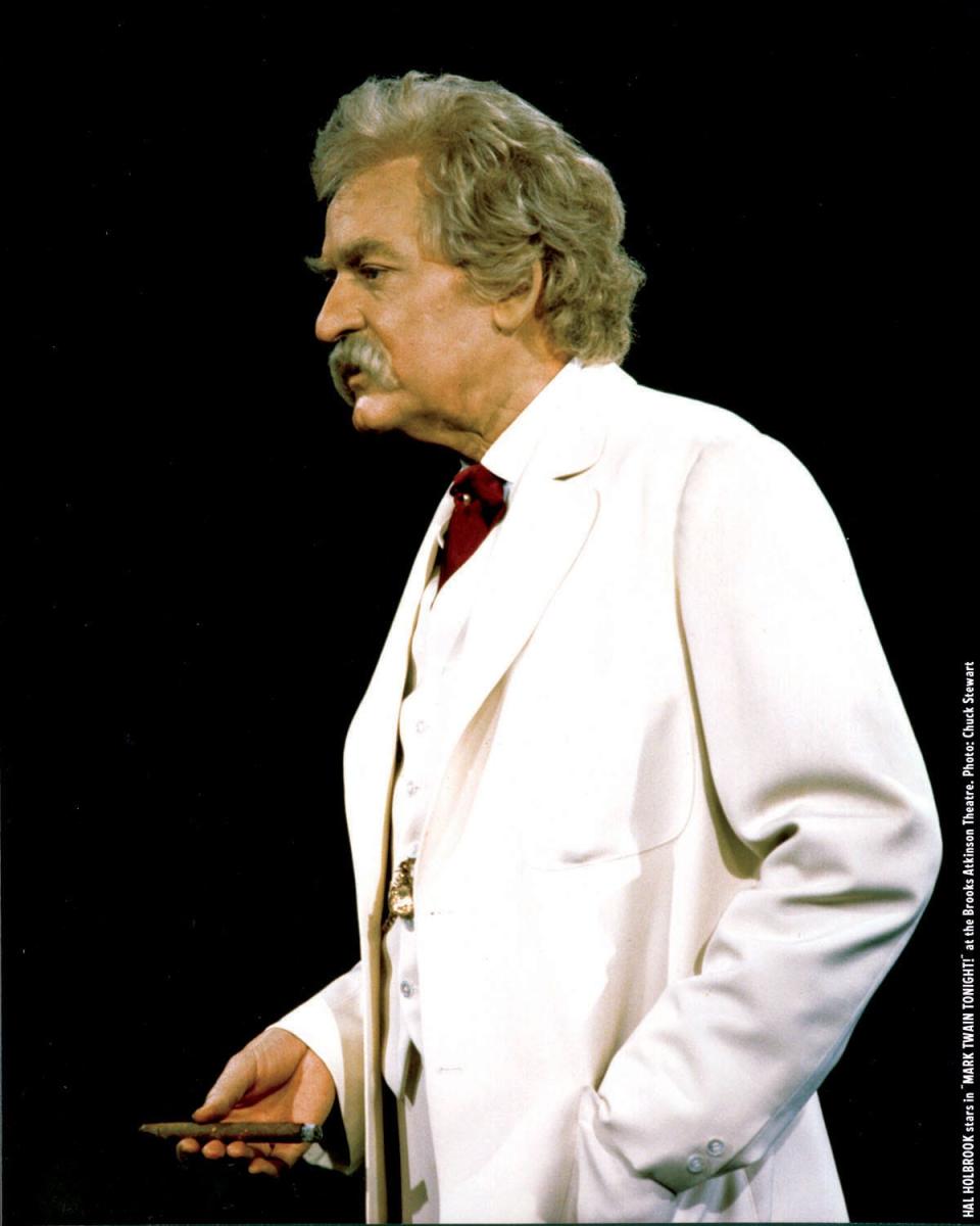 Hal Holbrook stars as Mark Twain in the theatrical stage production Mark Twain Tonight at the Brooks Atkinson Theatre in 2005.