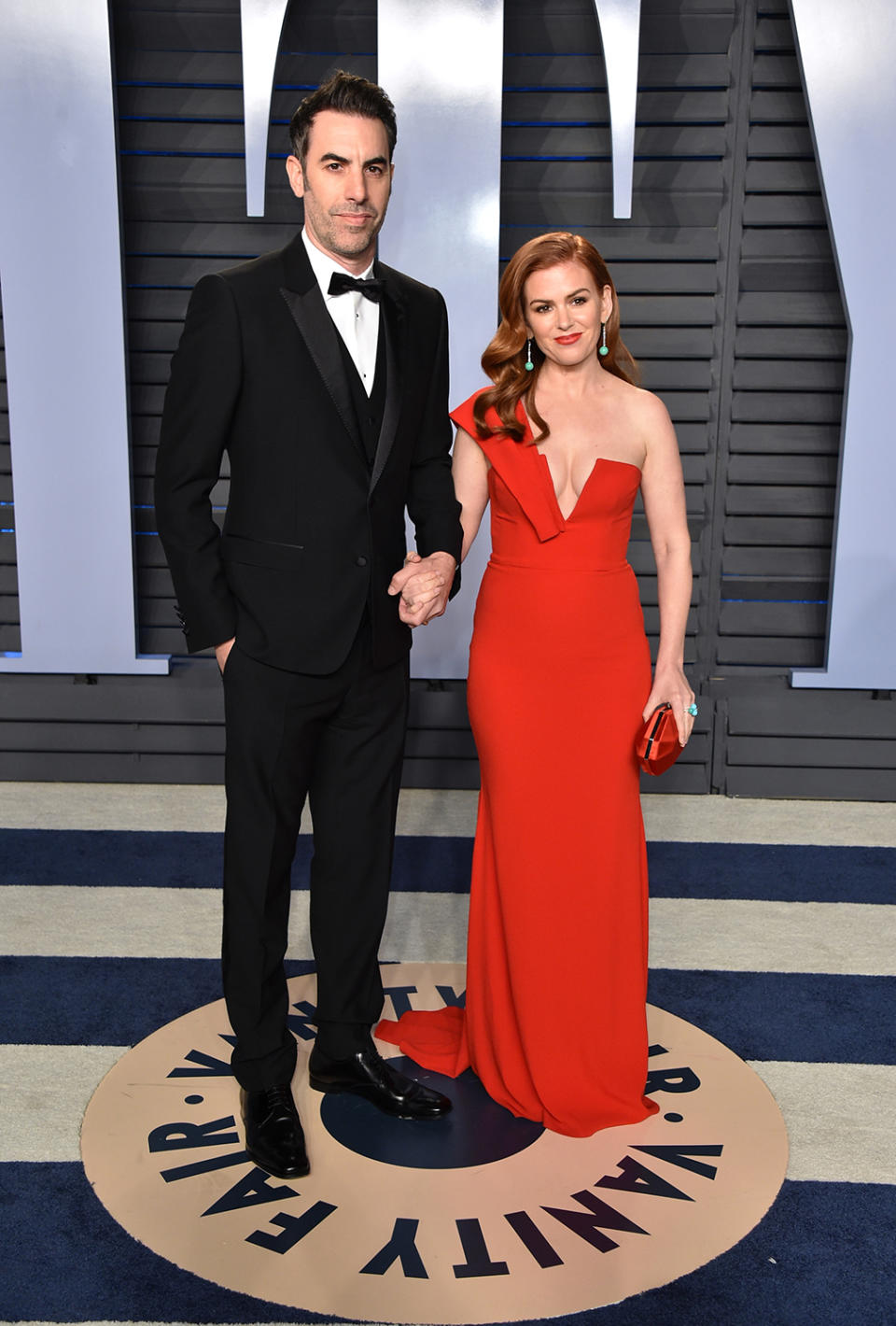 <p>No funny business here. The married couple brought serious glam to the <em>Vanity Fair</em> red carpet. (Photo: John Shearer/Getty Images) </p>