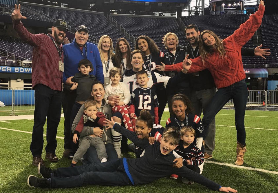 Tom Brady happily surrounded by his family the day before his Patriots take on the Eagles in Super Bowl LII. (Instagram/@tombrady)