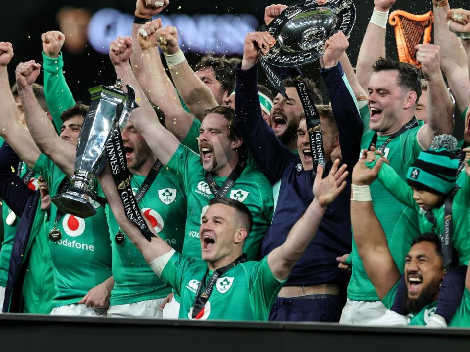 Ireland celebrate their Grand Slam victory last year (Getty Images)
