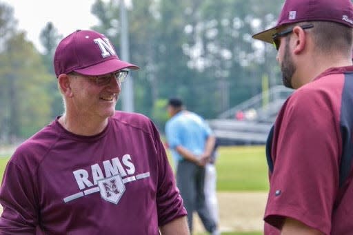 Northbridge baseball coach Keith Verra, left, was selected as a recipient of the inaugural MBCA Frank Carey Coach of the Year award