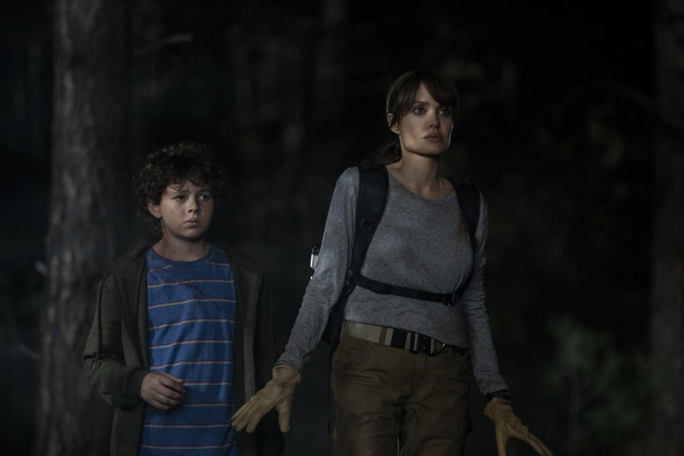 Angelina Jolie and Finn Little in Those Who Wish Me Dead (Emerson Miller/Warner Bros)