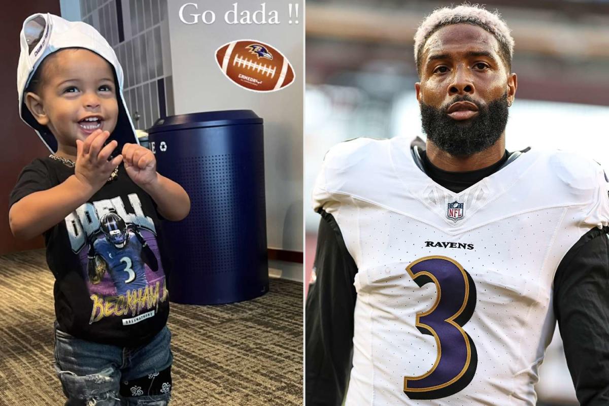 Odell Beckham Jr.'s Son in Ravens Gear After Dad Signs with Team: Photo