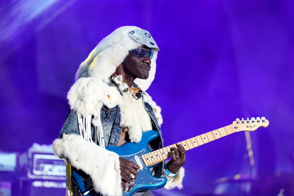 P-Funk Connection, an Atlanta-based Funk band, performs during the last night of the Cincinnati Music Festival Saturday July 23, 2023 at Paycor Stadium.