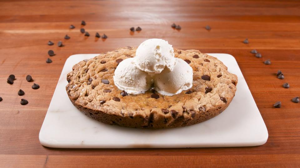 1) Slow-Cooker Chocolate Chip Cookie