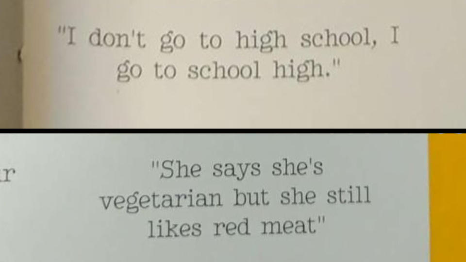 Some of the removed senior quotes referenced drug use or were sexual in nature. (Credit: Anonymous Sumner High School Parent)