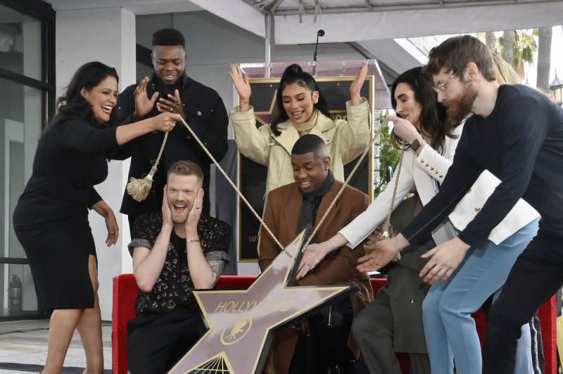 Pentatonix attends its Hollywood Walk of Fame ceremony in 2023. File Photo by Jim Ruymen/UPI