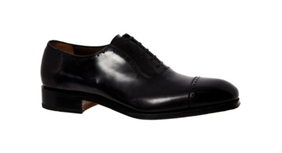 Black Brawell Leather Oxford Shoes