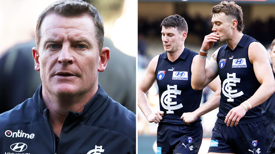 Carlton have been called out for their 'awful' with AFL great Leigh Montagna blasting the Blues after the loss to Hawthorn. (Getty Images)