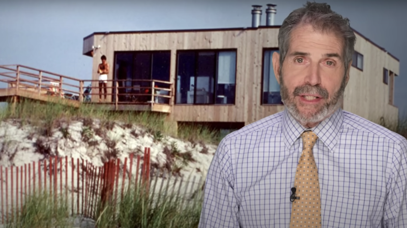 John Stossel is seen in front of a beach house