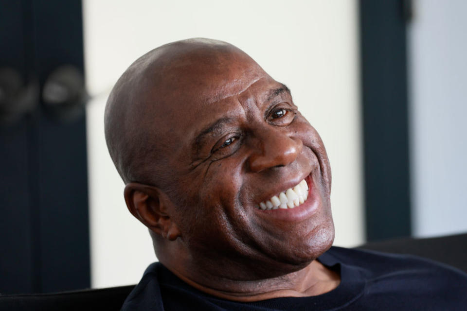 Close-up of Magic Johnson smiling