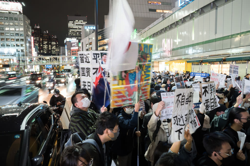 People In Tokyo Demonstrate In Solidarity With Chinese Protests